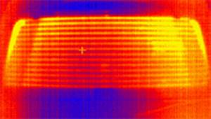 Imagerie thermique infrarouge capté par scanner  sur du verre  plat